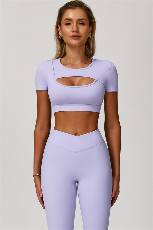 The Lavish Cut-out Crop Top Leggings 2-Piece Set