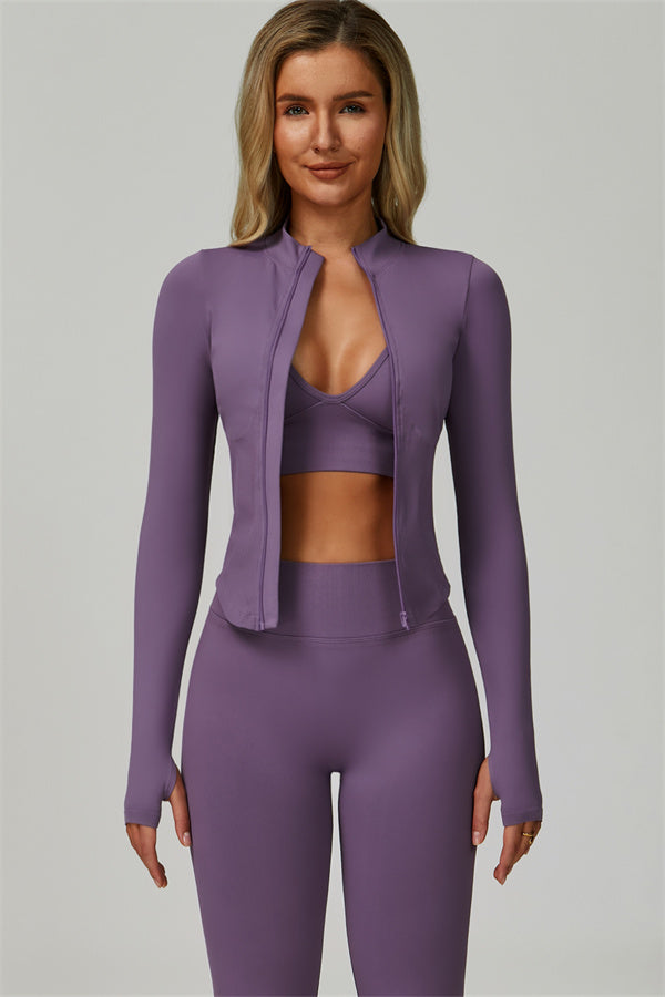 The Empower Jacket Sports Bra Leggings 3-Piece Set