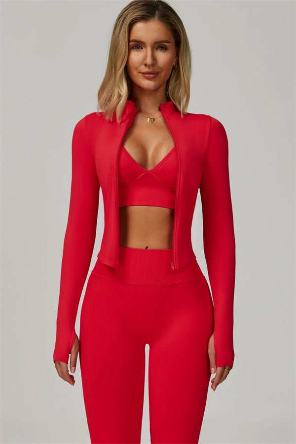 The Empower Jacket Sports Bra Leggings 3-Piece Set