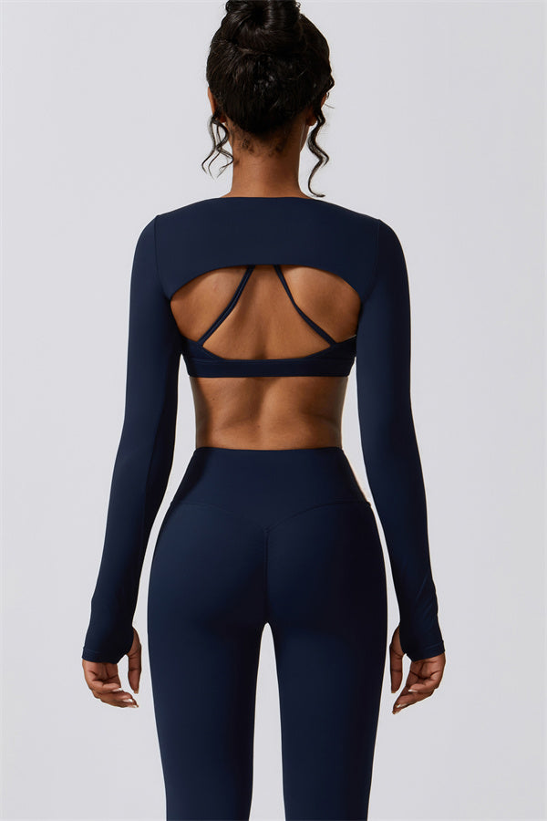 Juno Star Crop Top Sports Bra Leggings 3-Piece Set