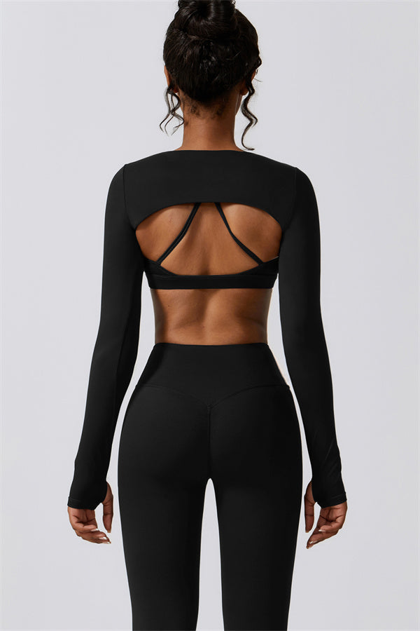 Juno Star Crop Top Sports Bra Leggings 3-Piece Set