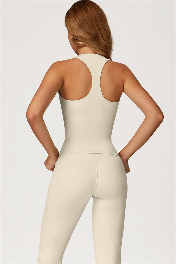 The Glacier Crop Tank Flared Leggings 2-Piece Set