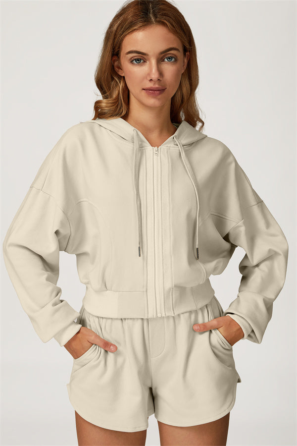 The Glacier Crop Hoodie Shorts 2-Piece Set