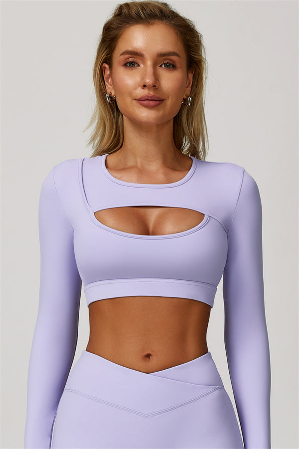 The Lavish Long Sleeve Cut-out Crop Top