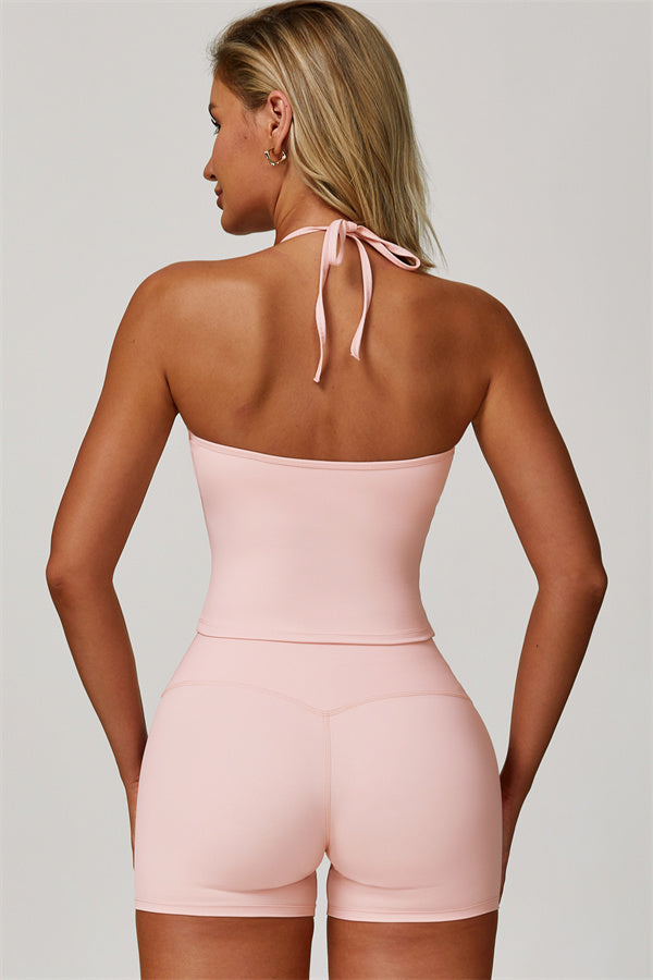 The Surge Halter Crop Top Shorts 2-Piece Set