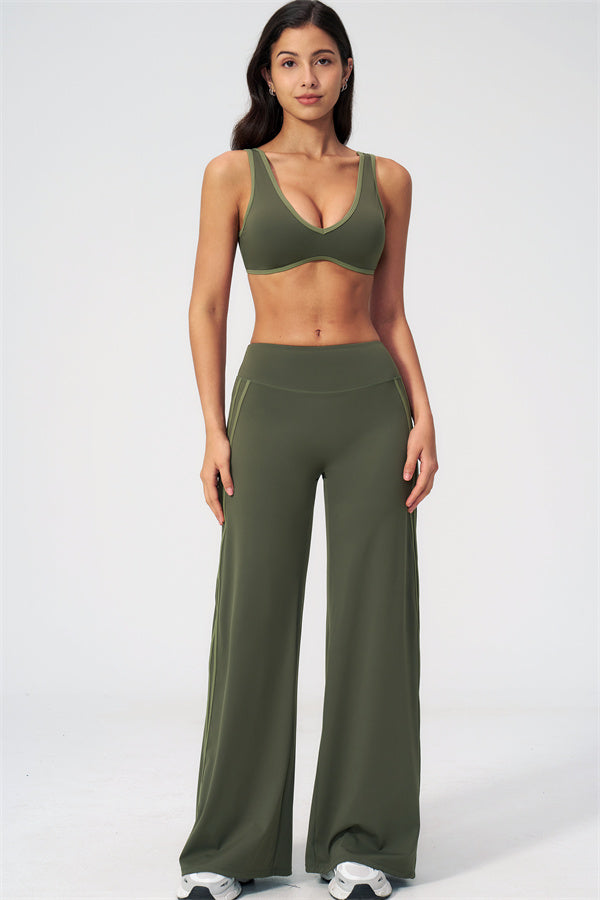 The Evoke Sports Bra Straight Leg Pants 2-Piece Set