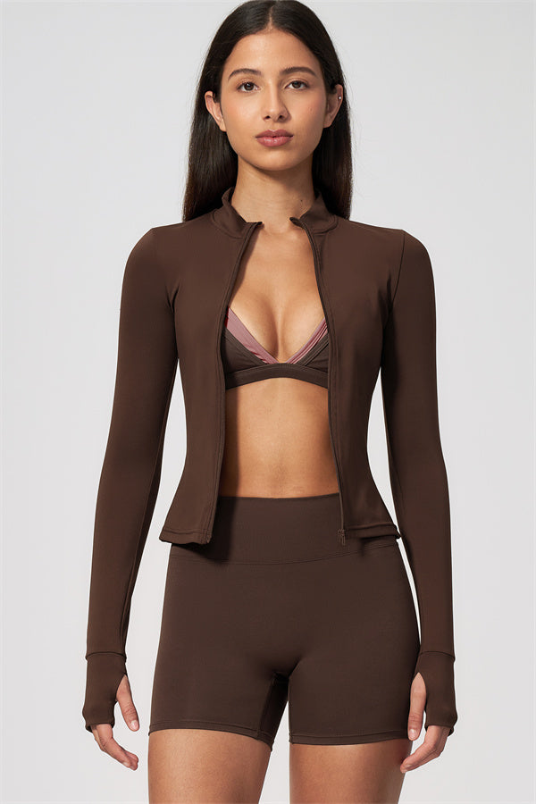 The New Seraphine Jacket Sports Bra Shorts 3-Piece Set
