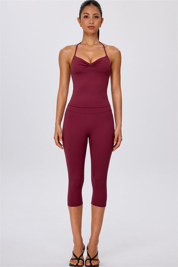 The Energize Halter Tank Top Capri Leggings 2-Piece Set