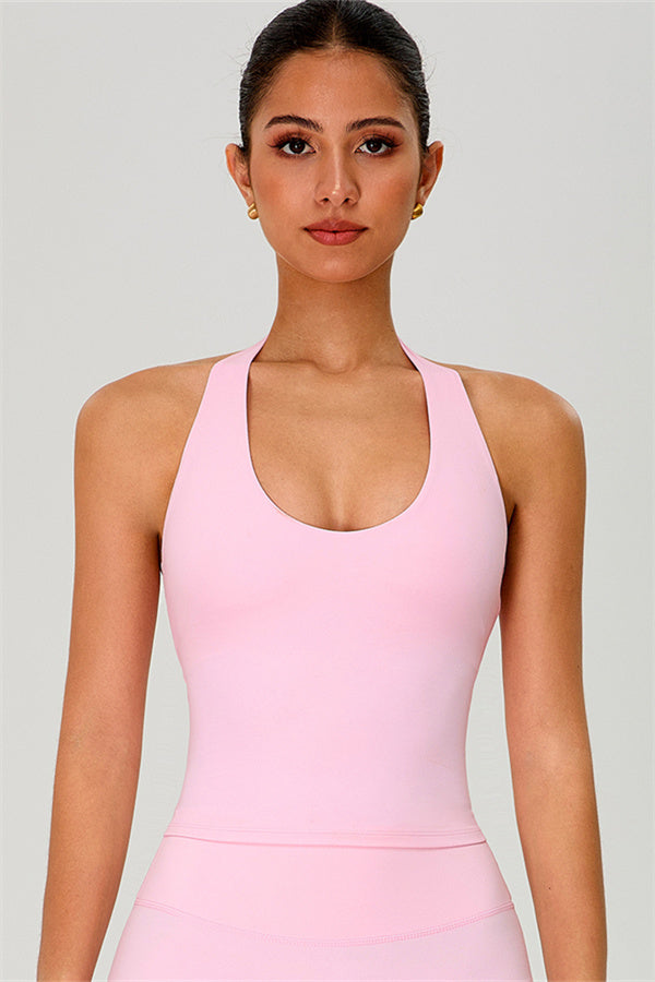 The Solid Halter Tank Top