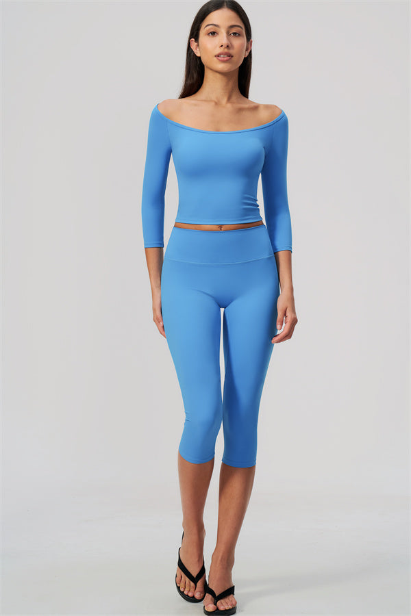 The Twirl Half-Sleeve T-Shirt Capri Leggings 2-Piece Set