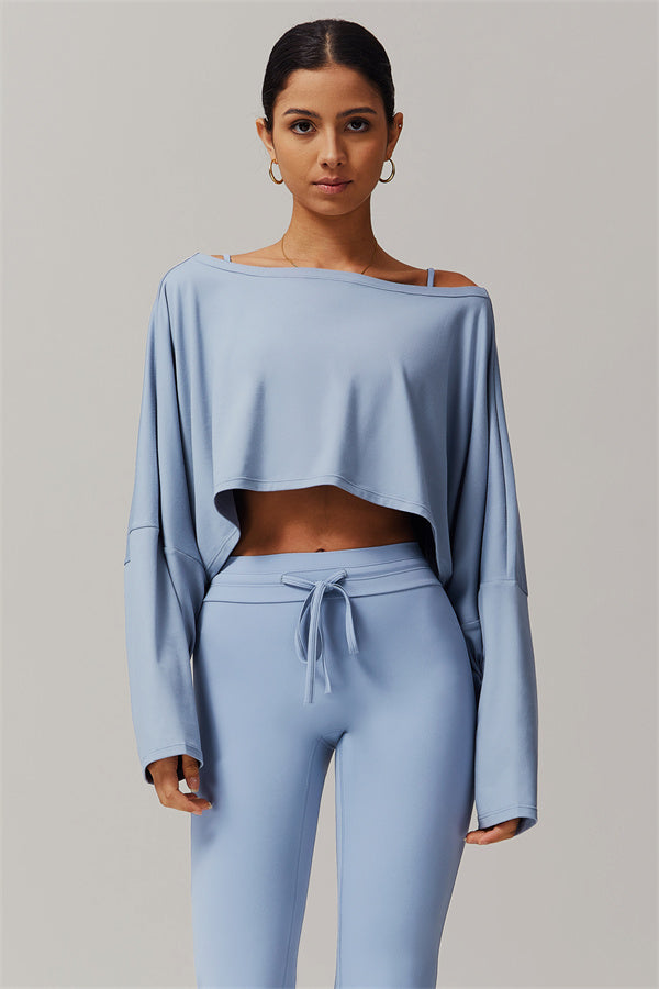 The Resonate Drift Cropped Pullover Flare Leggings 2-Piece Set