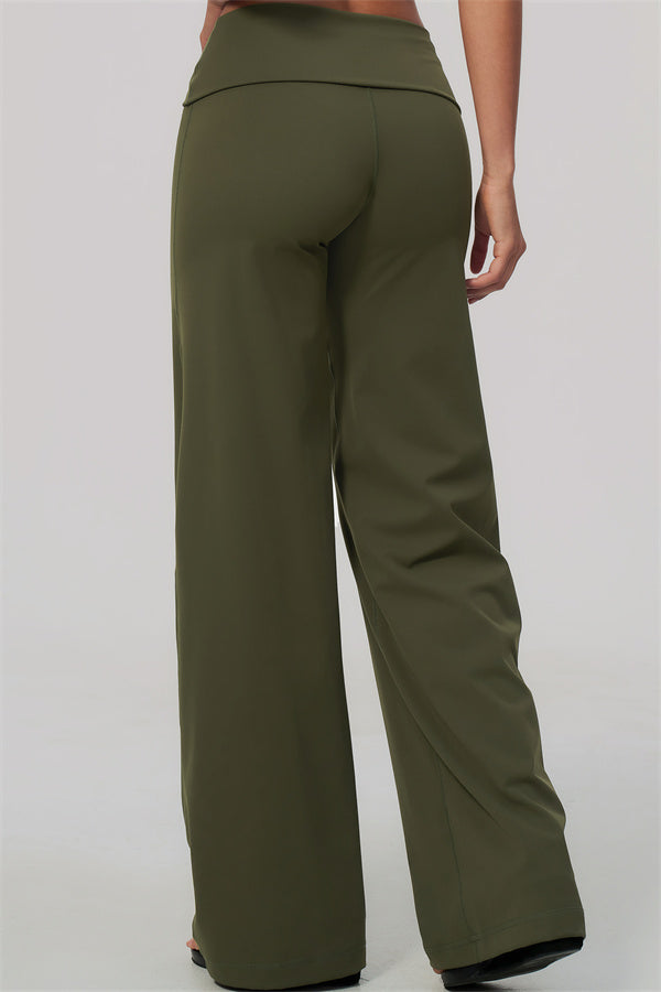 The Twirl Straight Leg Pants Foldover Waist New Colors