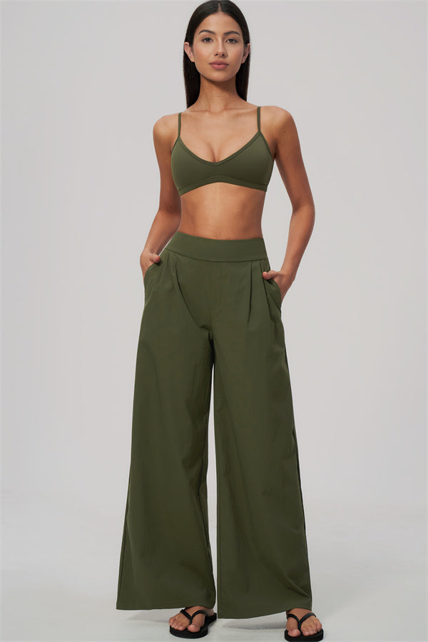 The Amity Sports Bra Wide-Leg Pants 2-Piece Set