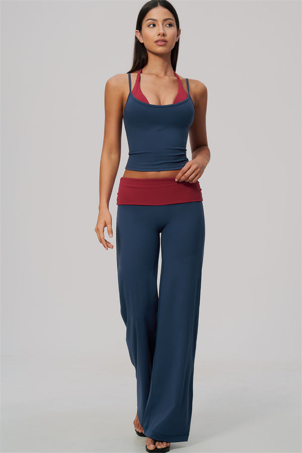 The Cascade Tank Top Color-block Straight Leg Pants 2-Piece Set