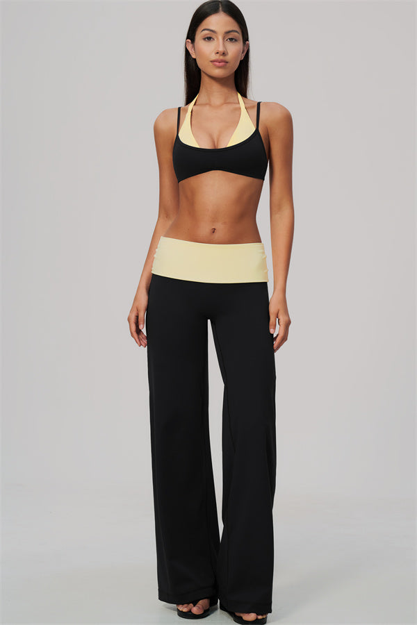 The Cascade Sports Bra Color-block Straight Leg Pants 2-Piece Set