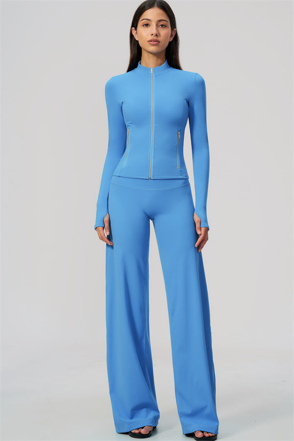 The Twirl Zip Jacket Straight Leg Pants 2-Piece Set