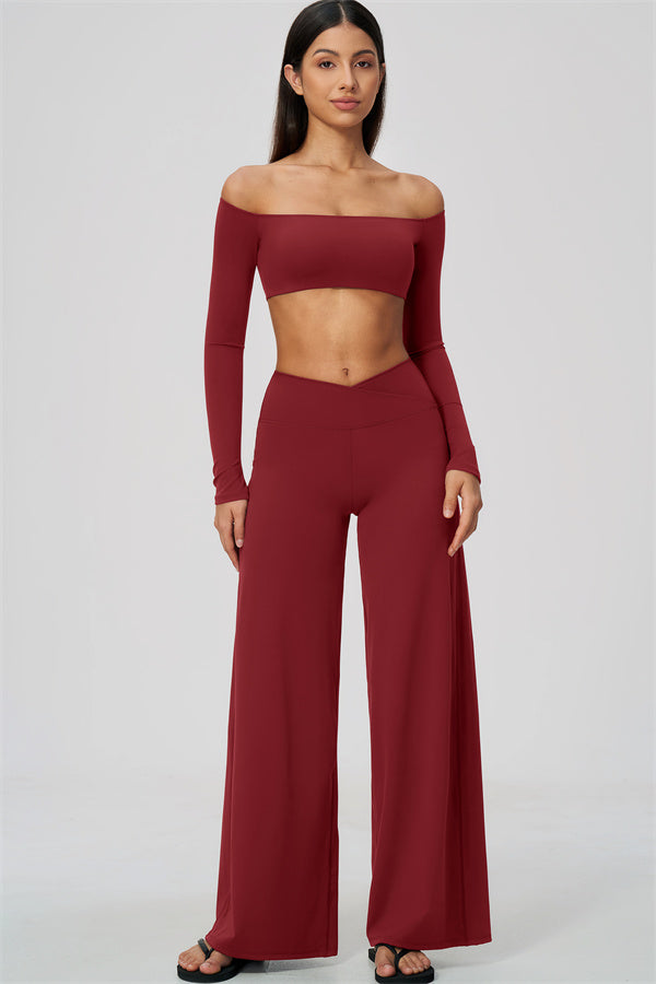 The Soiree Crop Top Straight Leg Pants 2-Piece Set