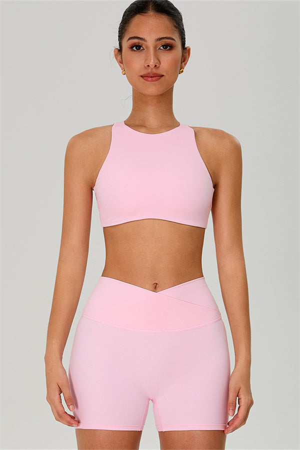 The Jewel Crop Top Crossover Shorts 2-Piece Set