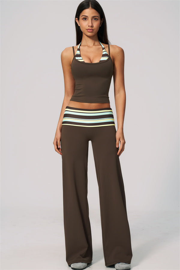 The Enliven Halter Tank Top Straight Leg Pants 2-Piece Set