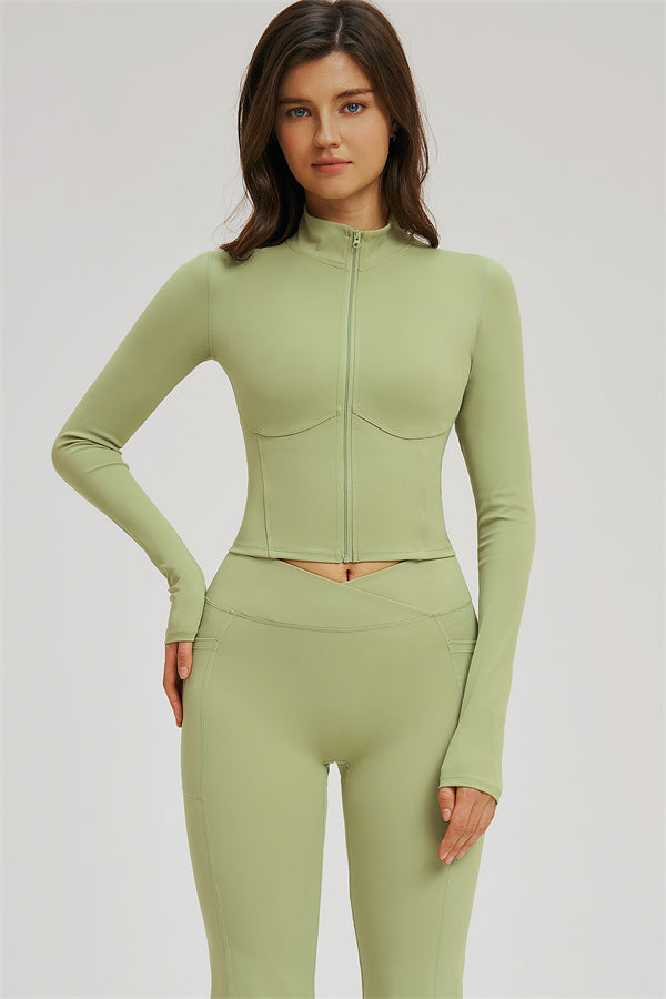 The Sizzle Zip Jacket Flared Leggings 2-Piece Set