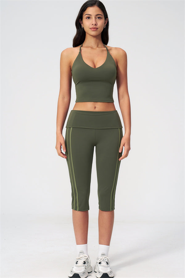 The Evoke Crop Top Capri Leggings 2-Piece Set