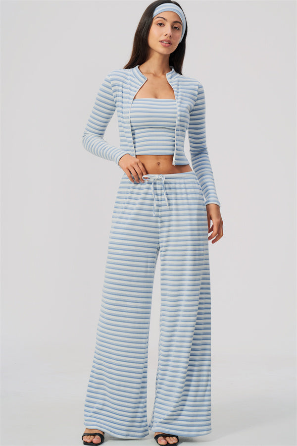 The Brilliance Jacket Tank Top Straight Leg Pants 3-Piece Set (Headband not included)