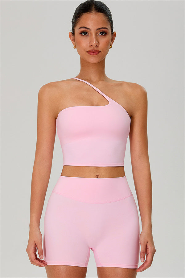 The Jewel One-Shoulder Crop Top Shorts 2-Piece Set