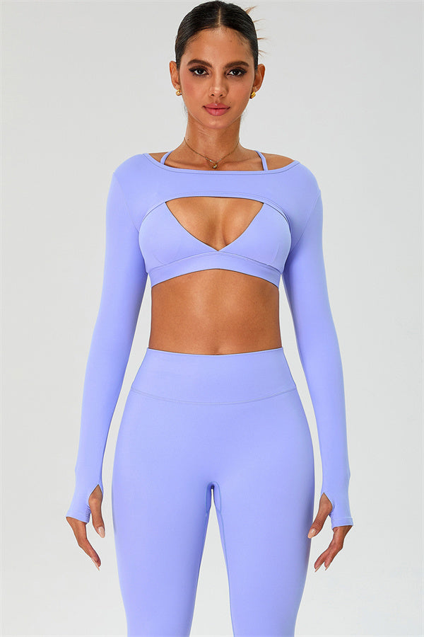 The Ember Sports Bra Crop Top Leggings 3-Piece Set